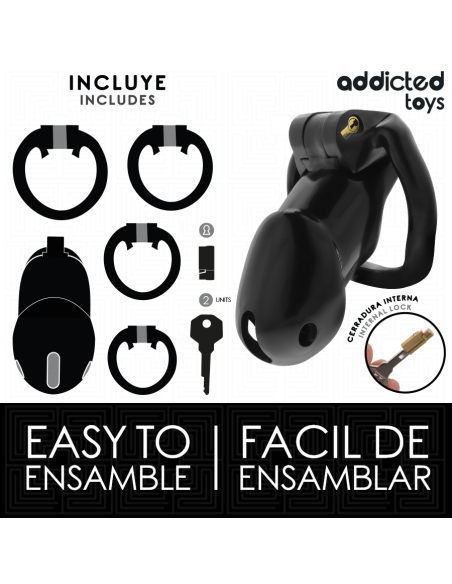 ADDICTED TOYS LOCKED - MINDNIGHT CELL PENIS CAGE SIZE L