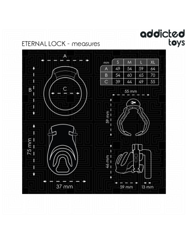 ADDICTED TOYS LOCKED - AMŽINAI UŽRAKINTAS VARPOS NARVAS 9 CM