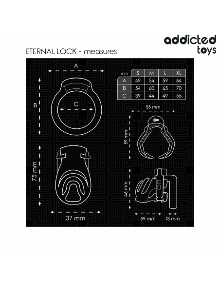 ADDICTED TOYS LOCKED - AMŽINAI UŽRAKINTAS VARPOS NARVAS 9 CM
