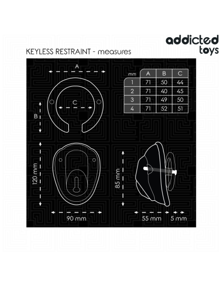 ADDICTED TOYS LOCKED - KEYLESS RESTRAINT PENIS CAGE 11.5 CM