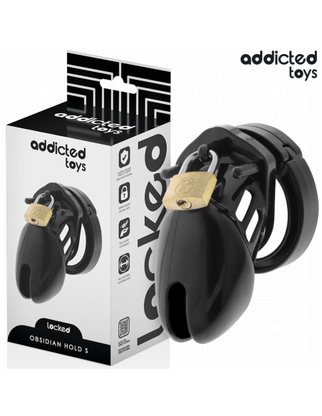 ADDICTED TOYS LOCKED - OBSIDIAN HOLD PENIS CAGE SIZE S