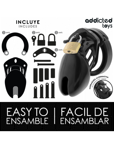 ADDICTED TOYS LOCKED - OBSIDIAN HOLD PENIS CAGE SIZE S