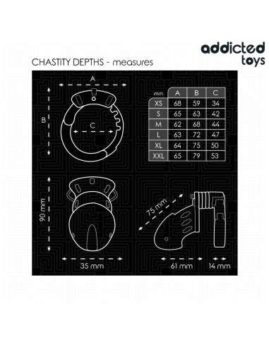 ADDICTED TOYS LOCKED - CHASTITY DEPTHS PENIS CAGE 7.5 CM