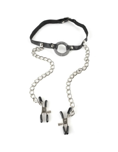 FETISH FANTASY SERIES - GAG WITH NIPPLE CLAMPS