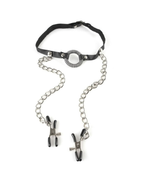 FETISH FANTASY SERIES - GAG WITH NIPPLE CLAMPS