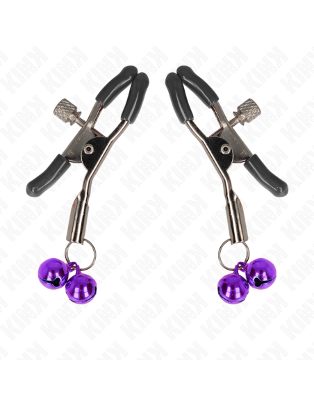 KINK - DOUBLE BELL NIPPLE CLAMP PURPLE 6 CM