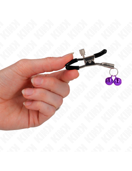KINK - DOUBLE BELL NIPPLE CLAMP PURPLE 6 CM