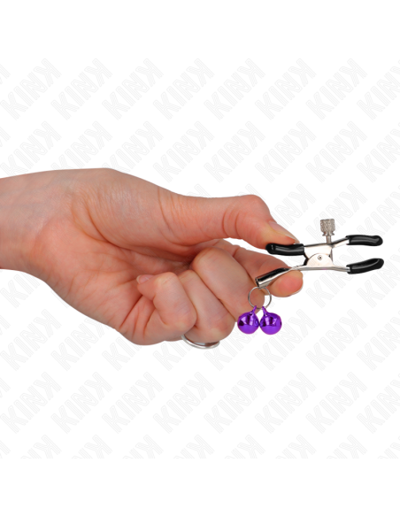 KINK - DOUBLE BELL NIPPLE CLAMP PURPLE 6 CM