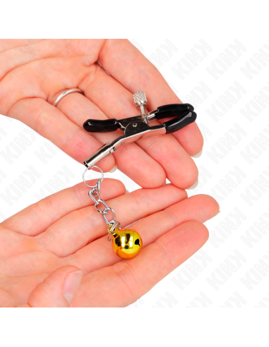 KINK - GOLD JINGLE BELL PENDANT NIPPLE CLAMPS 6 CM