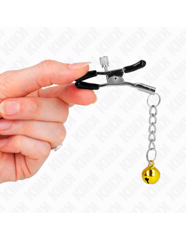 KINK - GOLD JINGLE BELL PENDANT NIPPLE CLAMPS 6 CM