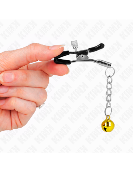 KINK - GOLD JINGLE BELL PENDANT NIPPLE CLAMPS 6 CM