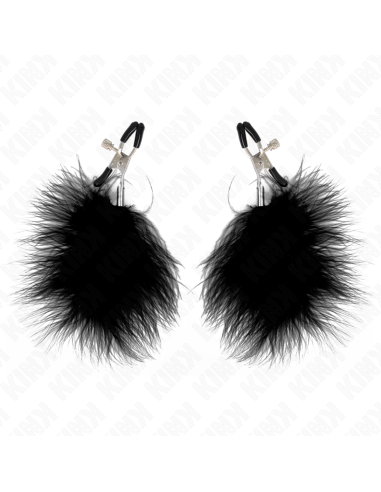 KINK - FEATHER NIPPLE CLAMP BLACK 7 CM