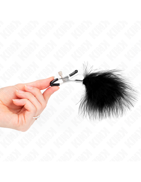 KINK - FEATHER NIPPLE CLAMP BLACK 7 CM