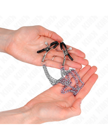KINK - NIPPLE CLAMPS WITH 3 CHAINS SILVER 20-23-28 CM