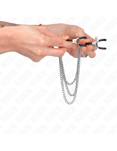 KINK - NIPPLE CLAMPS WITH 3 CHAINS SILVER 20-23-28 CM