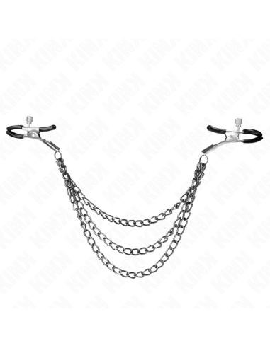 KINK - NIPPLE CLAMPS WITH 3 CHAINS BLACK 20-23-28 CM