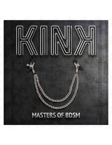 KINK - NIPPLE CLAMPS WITH 2 THICK CHAINS SILVER 20-23 CM