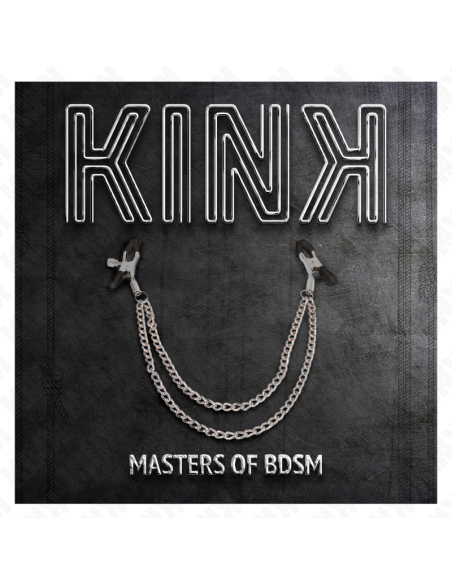 KINK - NIPPLE CLAMPS WITH 2 THICK CHAINS SILVER 20-23 CM