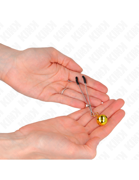 KINK - THIN BELL NIPPLE CLAMPS GOLD 7 CM