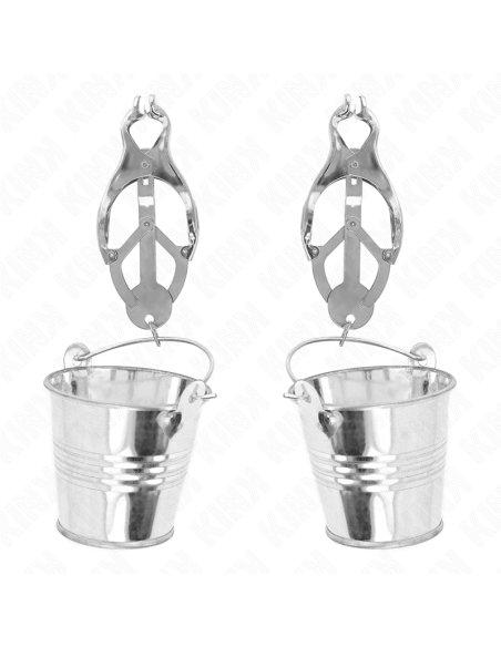 KINK - JAPANESE CLOVER NIPPLE CLAMPS WITH BUCKETS SILVER