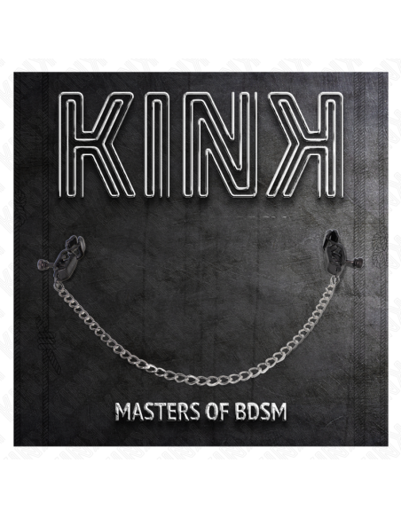 KINK - plokščios grandinėlės formos spenelių laikikliai, sidabriniai, 30 cm