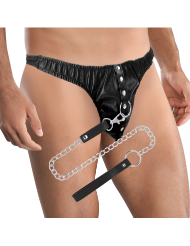 DARKNESS - SUBMISSION THONG WITH METAL CHAIN