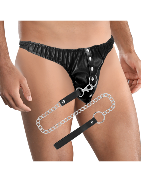 DARKNESS - SUBMISSION THONG WITH METAL CHAIN