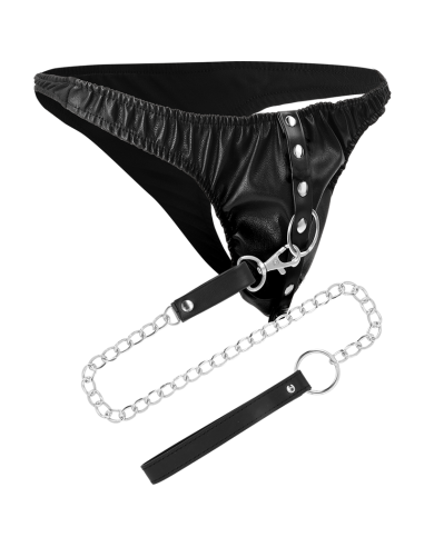 DARKNESS - SUBMISSION THONG WITH METAL CHAIN