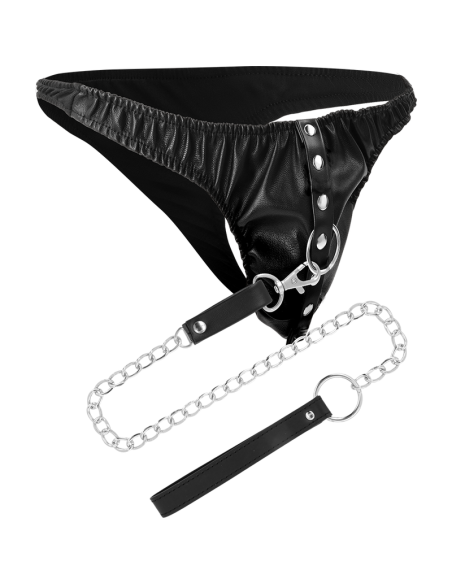 DARKNESS - SUBMISSION THONG WITH METAL CHAIN