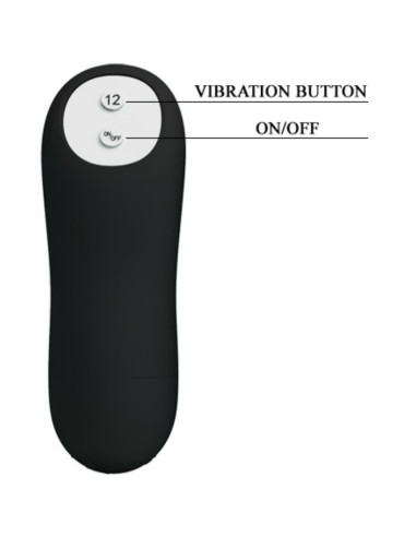 PRETTY LOVE - SILICONE ANAL PLUG PENIS FORM AND 12 VIBRATION MODES BLACK