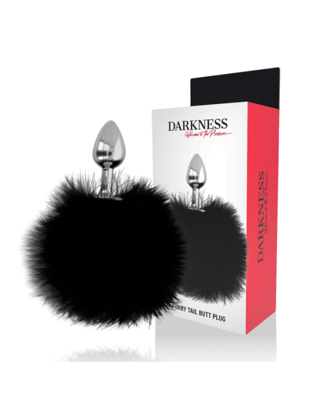 DARKNESS - EXTRA ANAL BUTTPLUG WITH TAIL BLACK 7 CM