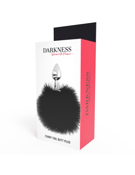 DARKNESS - EXTRA ANAL BUTTPLUG WITH TAIL BLACK 7 CM