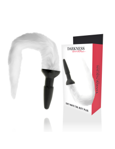 DARKNESS - SILICONE ANAL PLUG WITH WHITE TAIL