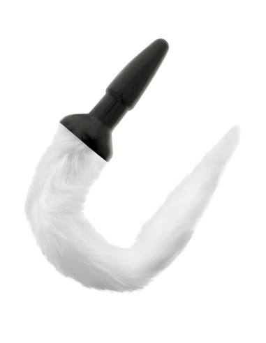 DARKNESS - SILICONE ANAL PLUG WITH WHITE TAIL
