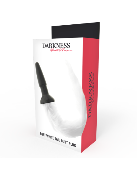 DARKNESS - SILICONE ANAL PLUG WITH WHITE TAIL