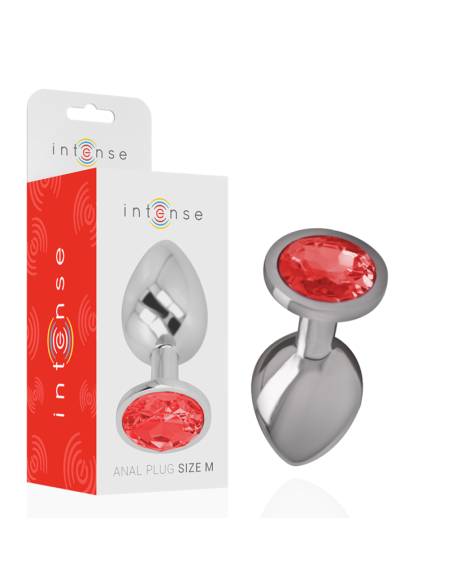 INTENSE - METAL ANAL PLUG WITH RED CRYSTAL SIZE M