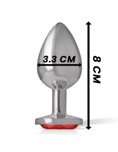 INTENSE - METAL ANAL PLUG WITH RED CRYSTAL SIZE M