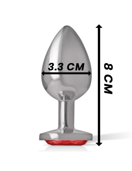 INTENSE - METAL ANAL PLUG WITH RED CRYSTAL SIZE M
