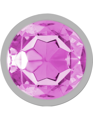 INTENSE - ALUMINUM METAL ANAL PLUG WITH PINK CRYSTAL SIZE L