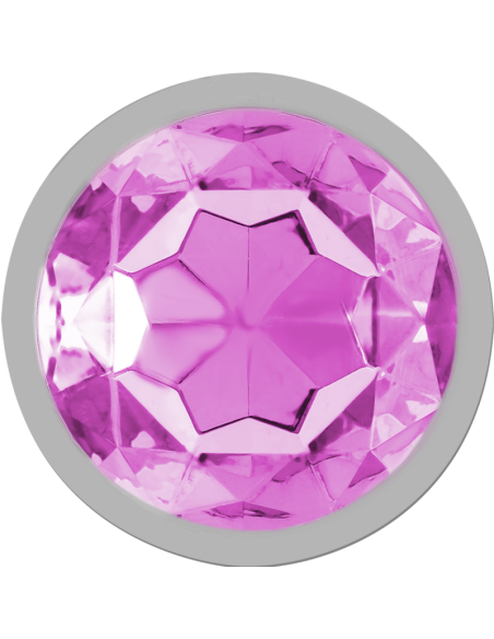 INTENSE - ALUMINUM METAL ANAL PLUG WITH PINK CRYSTAL SIZE L