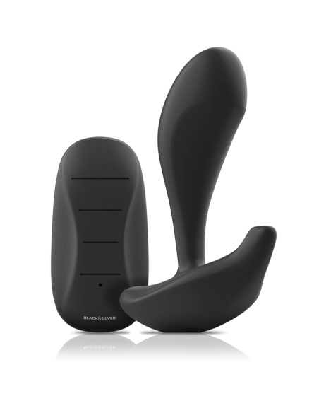 BLACKandSILVER - DWAYNE ANAL PLUG SILICONE REMOTE CONTROL