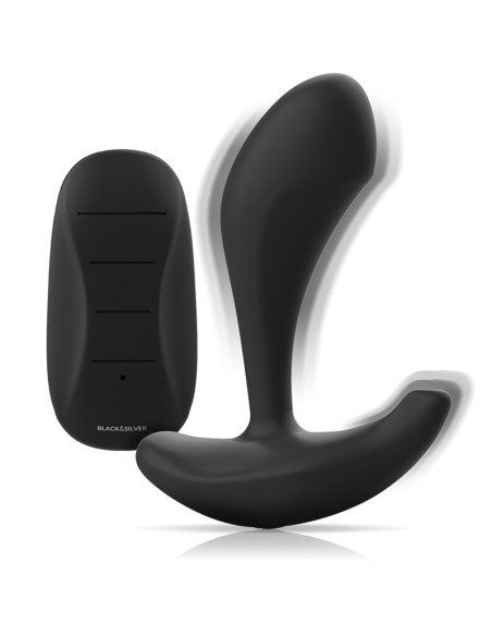 BLACKandSILVER - DWAYNE ANAL PLUG SILICONE REMOTE CONTROL