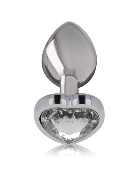 INTENSE - ANAL PLUG METAL ALUMINUM WHITE HEART SIZE L