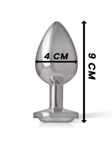 INTENSE - ANAL PLUG METAL ALUMINUM WHITE HEART SIZE L