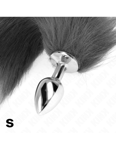 KINK - ANAL PLUG SIZE S 7 X 3 CM WITH SYNTHETIC TAIL 40 CM GREY AND WHITE