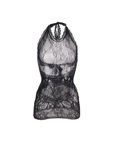 SUBBLIME - 952075 SHORT FISHNET DRESS WITH BACK BACK AND HEART DETAIL BLACK ONE SIZE