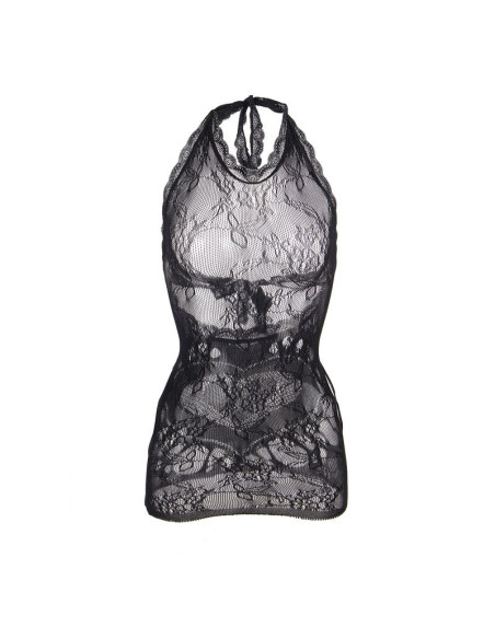 SUBBLIME - 952075 SHORT FISHNET DRESS WITH BACK BACK AND HEART DETAIL BLACK ONE SIZE