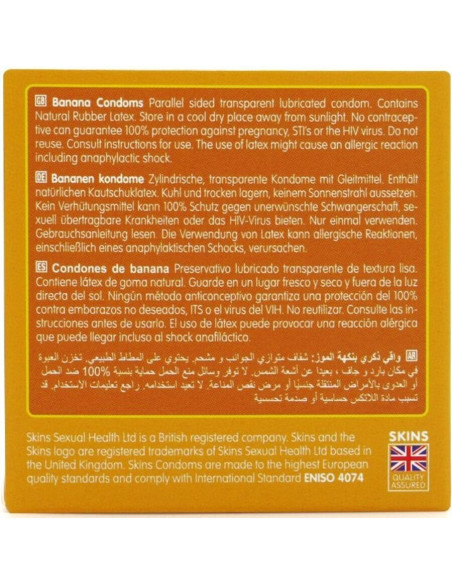 SKINS - BANANA PREMIUM CONDOMS PACK 4