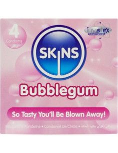 SKINS - BUBBLEGUM PREMIUM PREZERVATYVŲ PAKUOTĖ, 4 vnt.