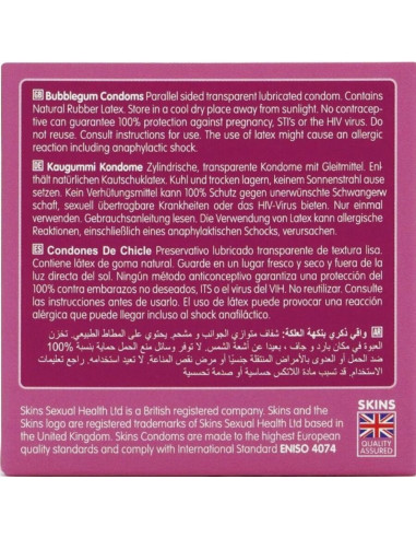 SKINS - BUBBLEGUM PREMIUM CONDOMS PACK 4
